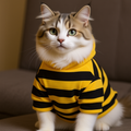 "Busy Bee" Plush Cat Hoodie – Cozy Purr-fection for Feline Friends