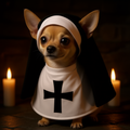 The "Holy Hound" Nun Costume – Funny Walking Outfit for Small Dogs