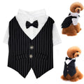 Pet Clothes Dog Shirt Dog Tuxedo Bow Tie Shirt for Boy Dog Wedding Party Bulldog Pug Puppy Costume Pet Teddy Summer Thin Outfits