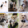 Pet Clothes Dog Shirt Dog Tuxedo Bow Tie Shirt for Boy Dog Wedding Party Bulldog Pug Puppy Costume Pet Teddy Summer Thin Outfits