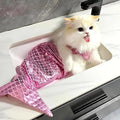 The "Purr-maid" Sparkle Bikini & Tail Set – Hilarious Mermaid Costume for Cats